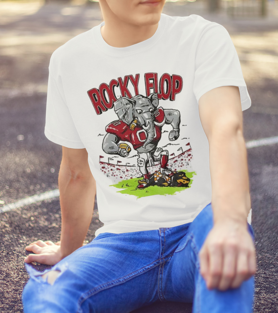 Rocky Flop Alabama Crimson Tide Football Elephant Dominating Georgia Bulldogs T-Shirt