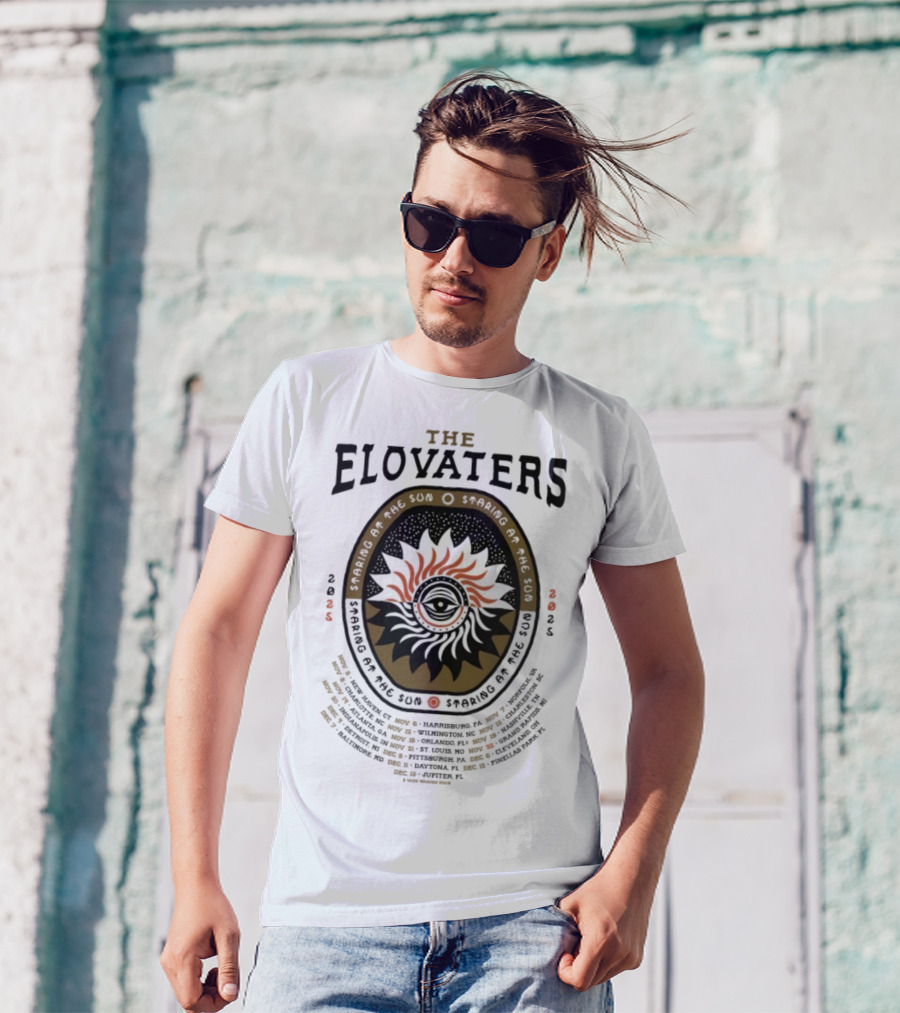 The Elovaters Staring At The Sun 2025 Tour Dates And Eye Sun Graphic Elements T-Shirt