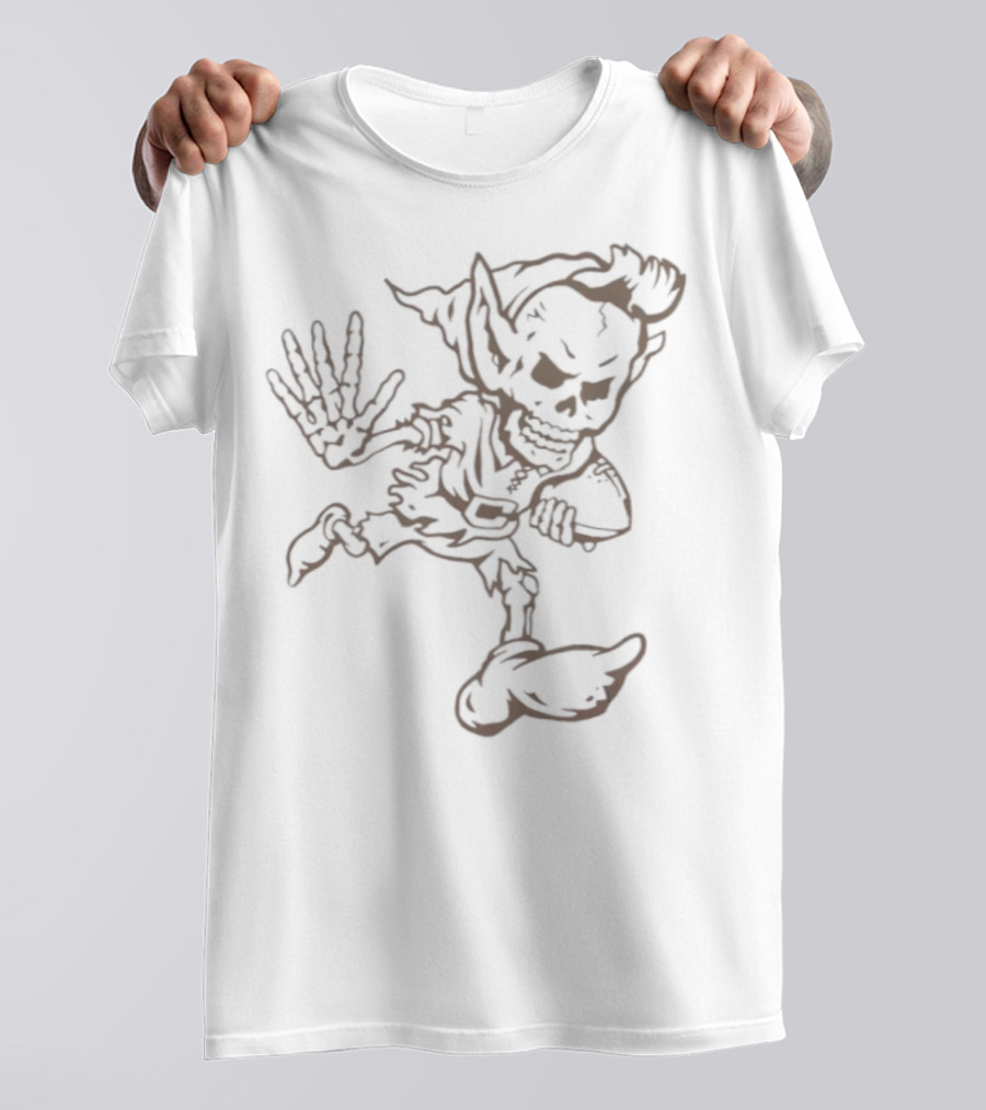 Cleveland Football Brownie Skeleton Illustration T-Shirt