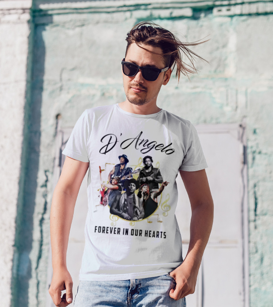 D’Angelo Forever In Our Hearts Music Legends Montage 2025 T-Shirt