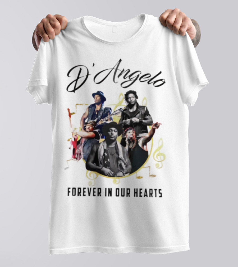D’Angelo Forever In Our Hearts Music Legends Montage 2025 T-Shirt