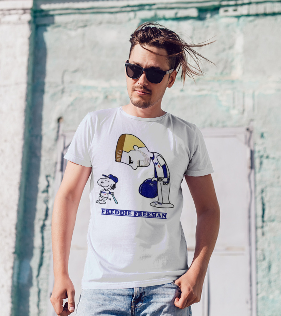 Peanuts Snoopy Freddie Freeman Los Angeles Dodgers MLB Baseball 2025 T-Shirt