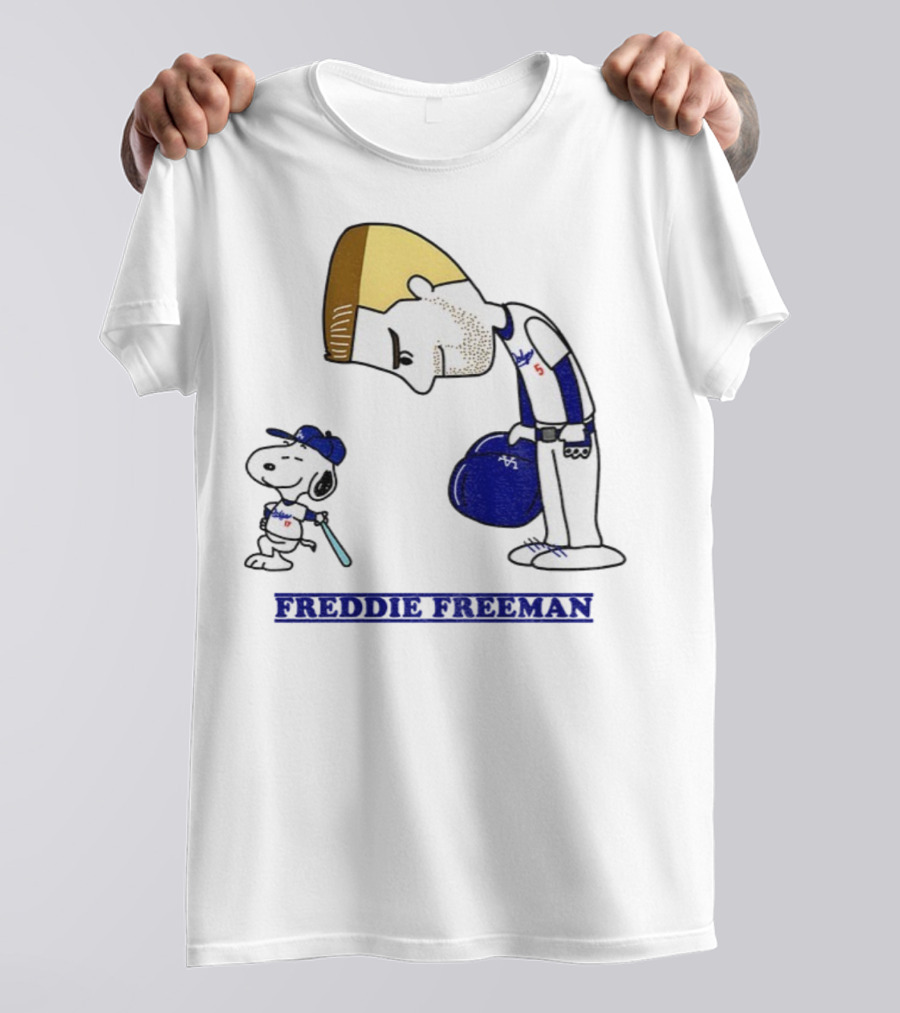Peanuts Snoopy Freddie Freeman Los Angeles Dodgers MLB Baseball 2025 T-Shirt