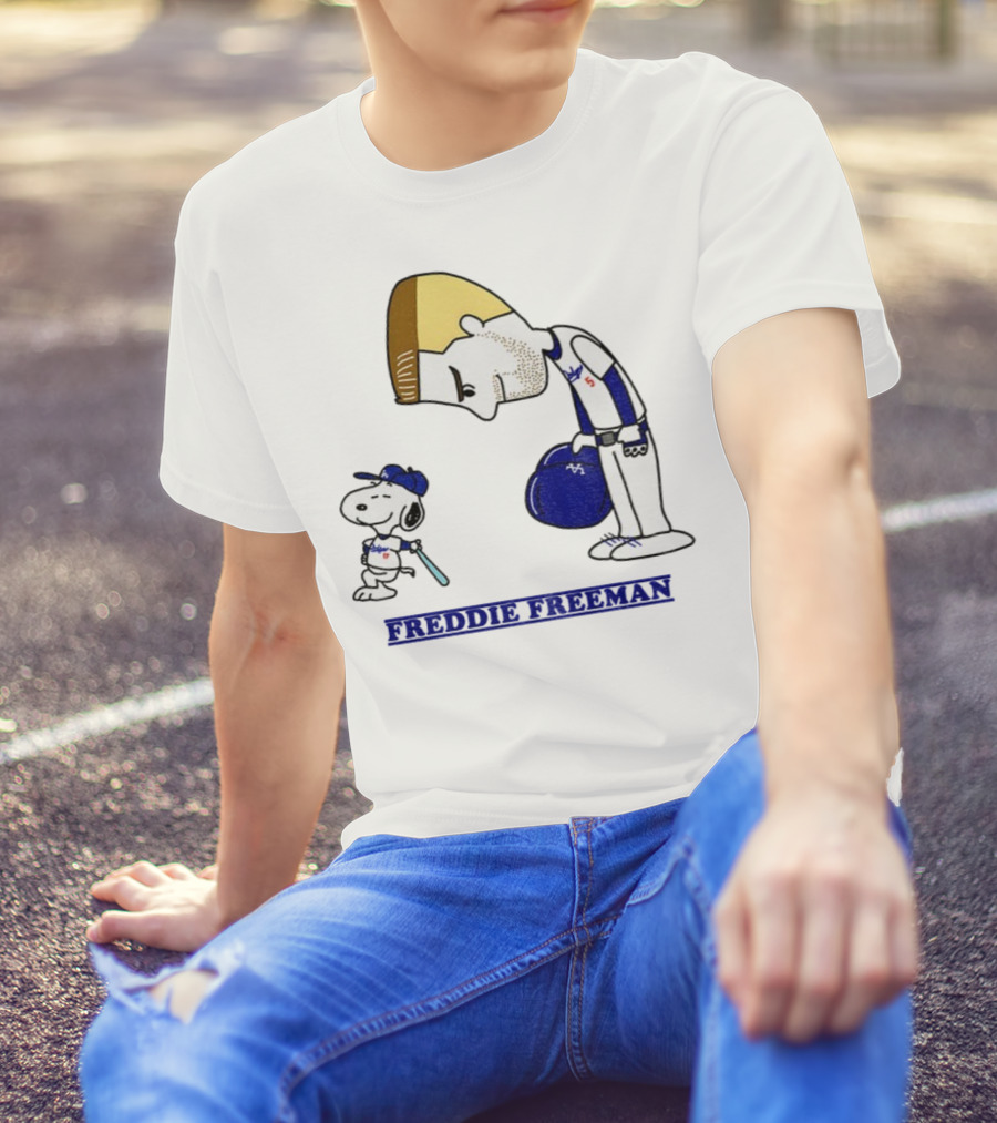 Peanuts Snoopy Freddie Freeman Los Angeles Dodgers MLB Baseball 2025 T-Shirt