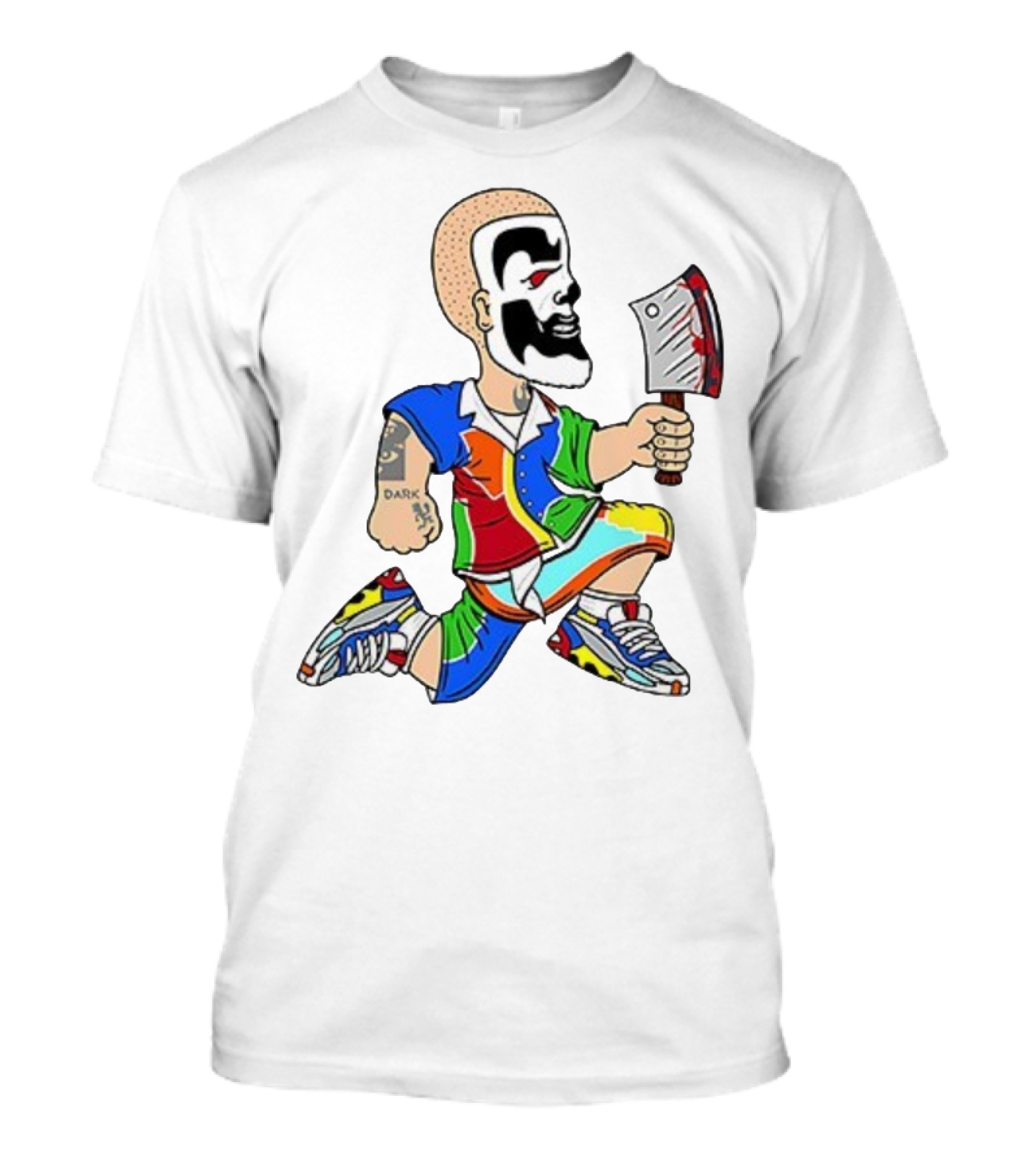 Shaggy Hatchetman Cartoon Insane Clown Posse Juggalo Colorful Style T-Shirt