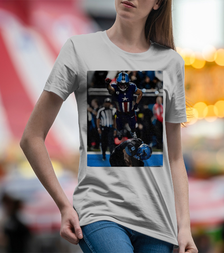 Detroit Lions Amon Ra St Brown Jahmyr Gibbs Captain America Spider-Man NFL Football T-Shirt