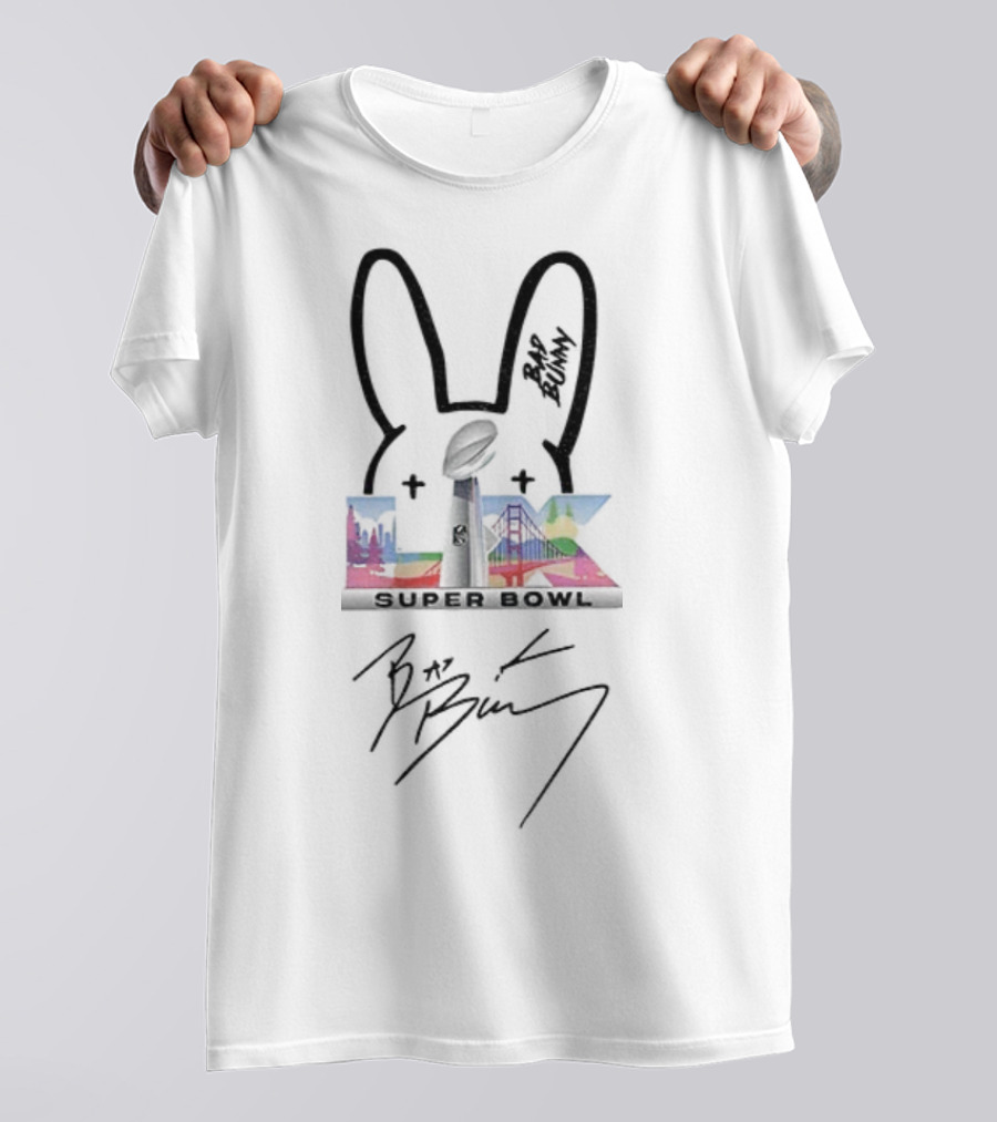 Benito Bowl Bad Bunny Puerto Rico Music Bunny Ears San Francisco Bridge Signature T-Shirt