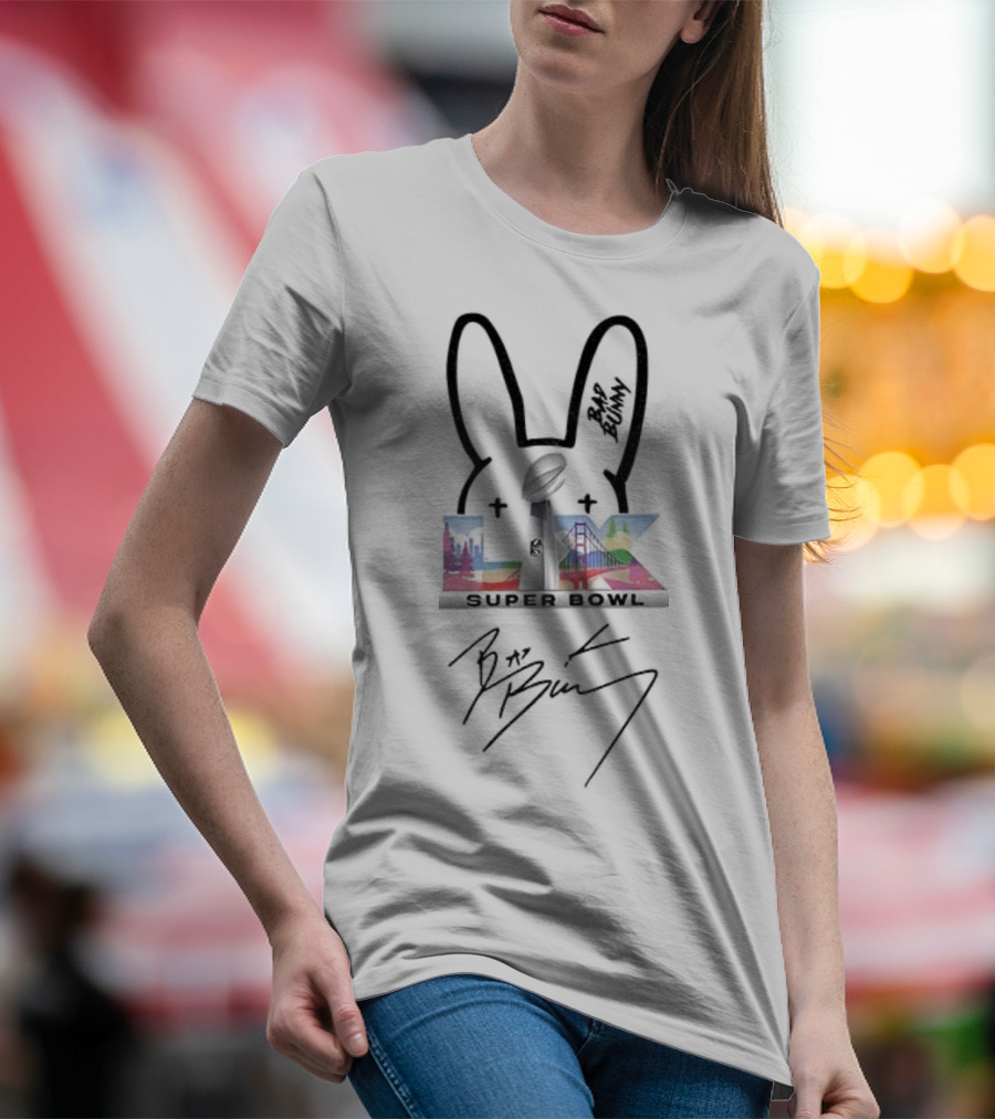 Benito Bowl Bad Bunny Puerto Rico Music Bunny Ears San Francisco Bridge Signature T-Shirt