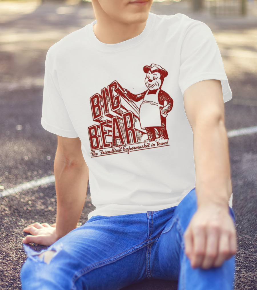 Big Bear The Friendliest Supermarket In The Town San Diego Retro Chef Logo T-Shirt
