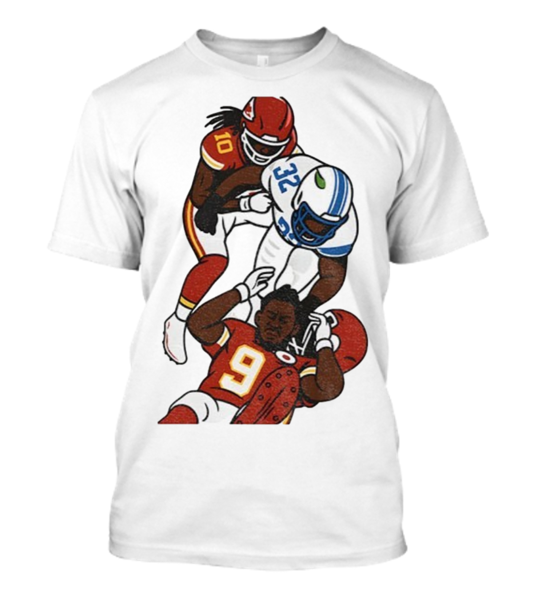 Brian Branch Tackle On Juju Smith-Schuster Detroit Lions Chiefs Football Art T-Shirt