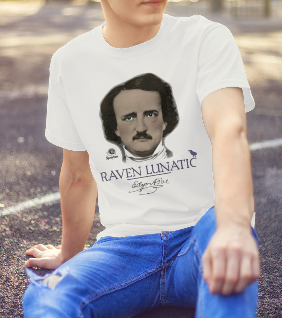 Raven Lunatic Edgar Allan Poe T-Shirt