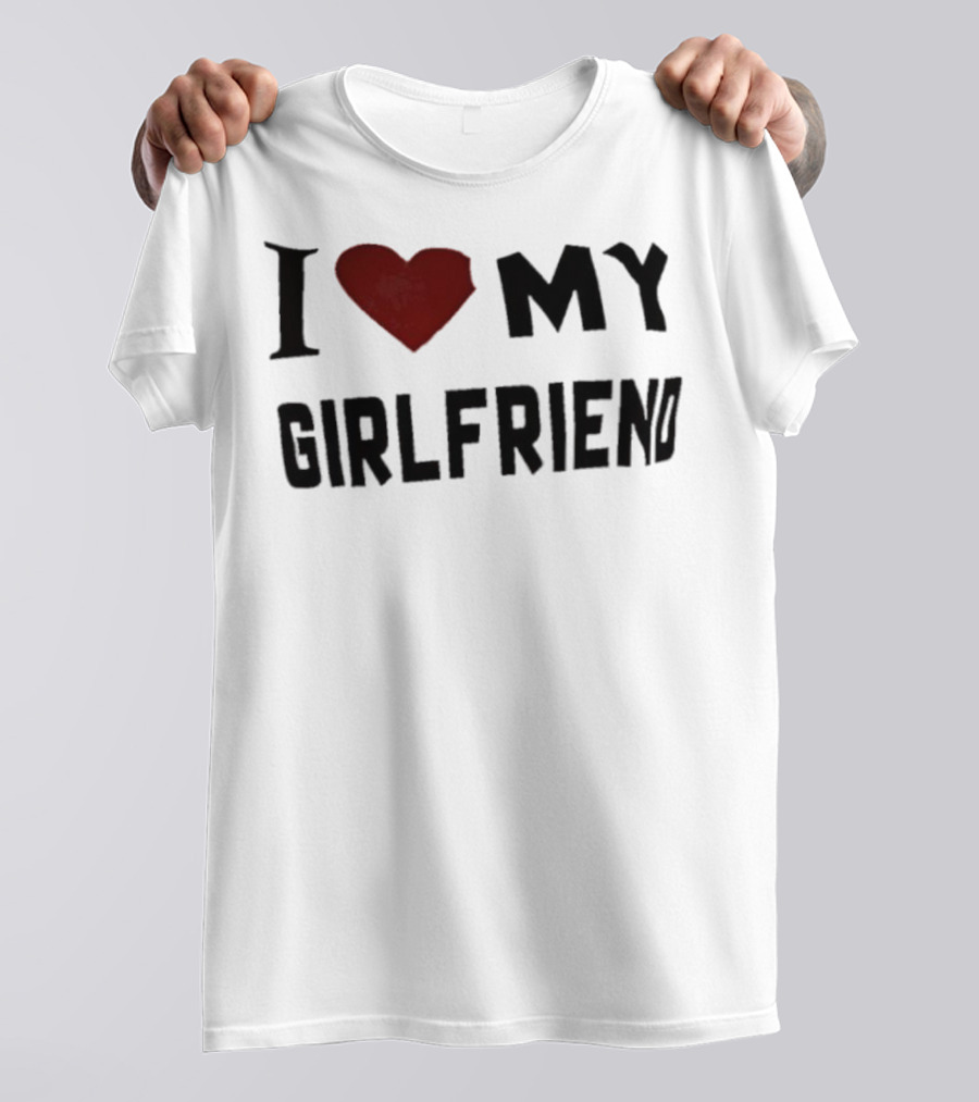 I Love My Girlfriend Heart Red T-Shirt