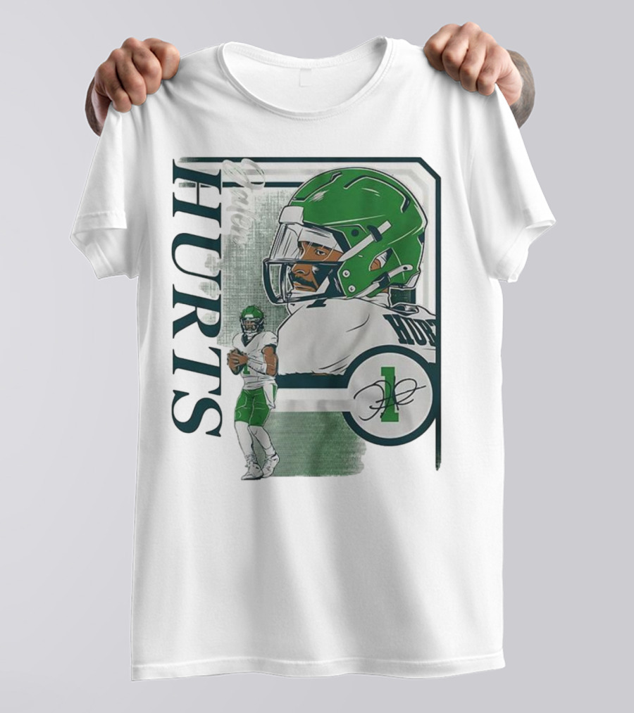 Jalen Hurts Philadelphia Eagles Football Collage Frame Signature HURTS 1 T-Shirt