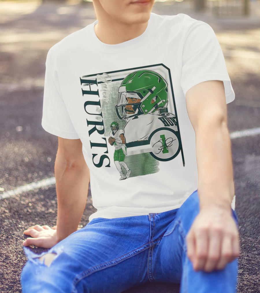 Jalen Hurts Philadelphia Eagles Football Collage Frame Signature HURTS 1 T-Shirt