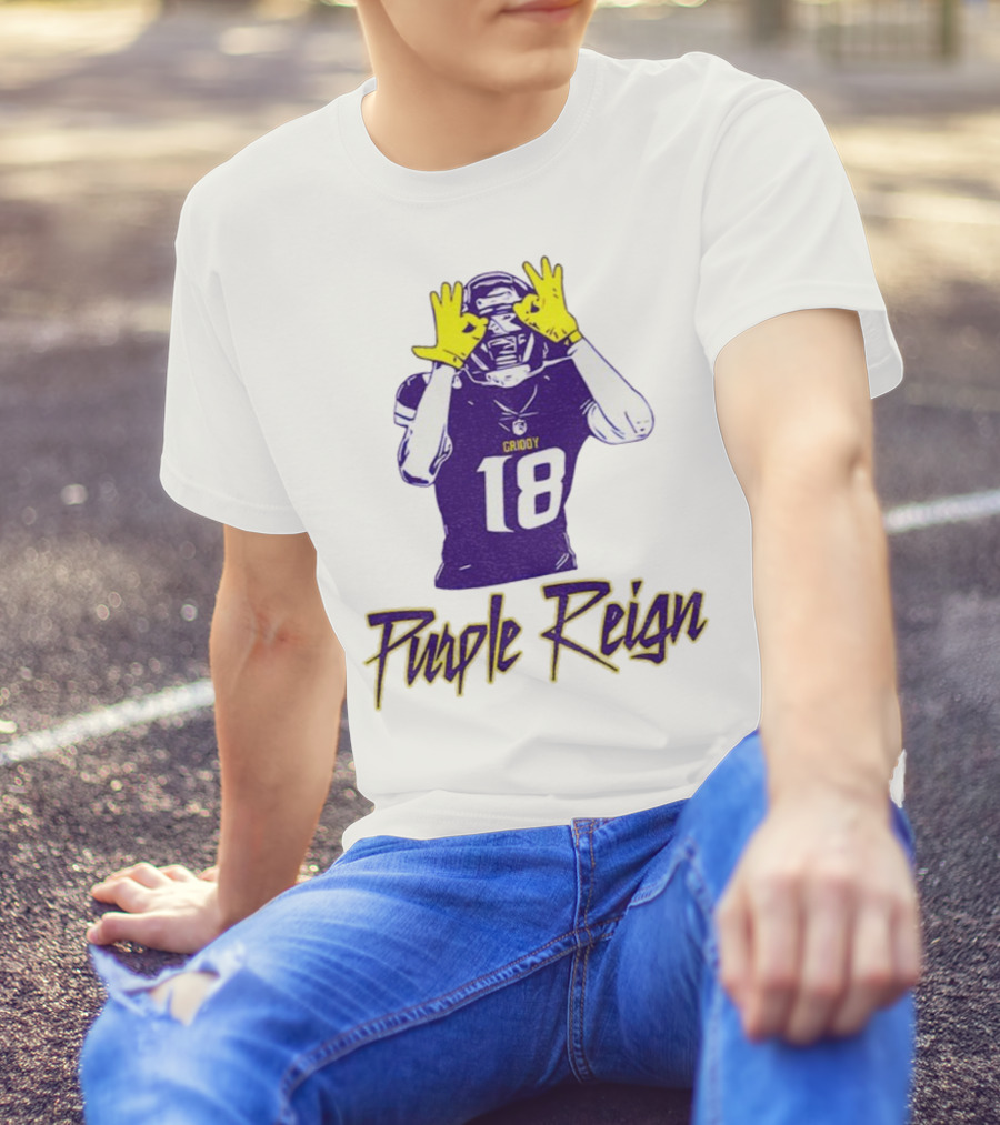 Justin Jefferson Griddy Purple Reign Minnesota Vikings Football 18 T-Shirt