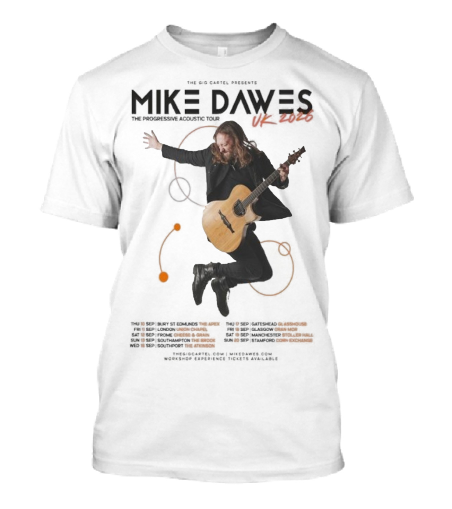 Mike Dawes UK Tour 2026 Progressive Acoustic Experience T-Shirt