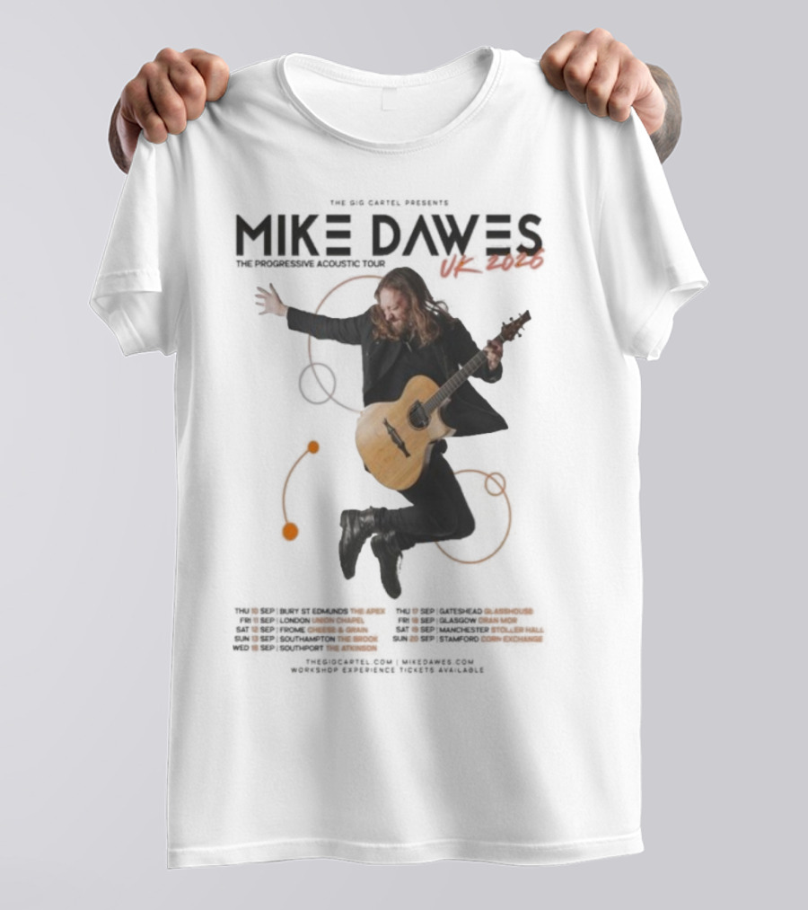 Mike Dawes UK Tour 2026 Progressive Acoustic Experience T-Shirt
