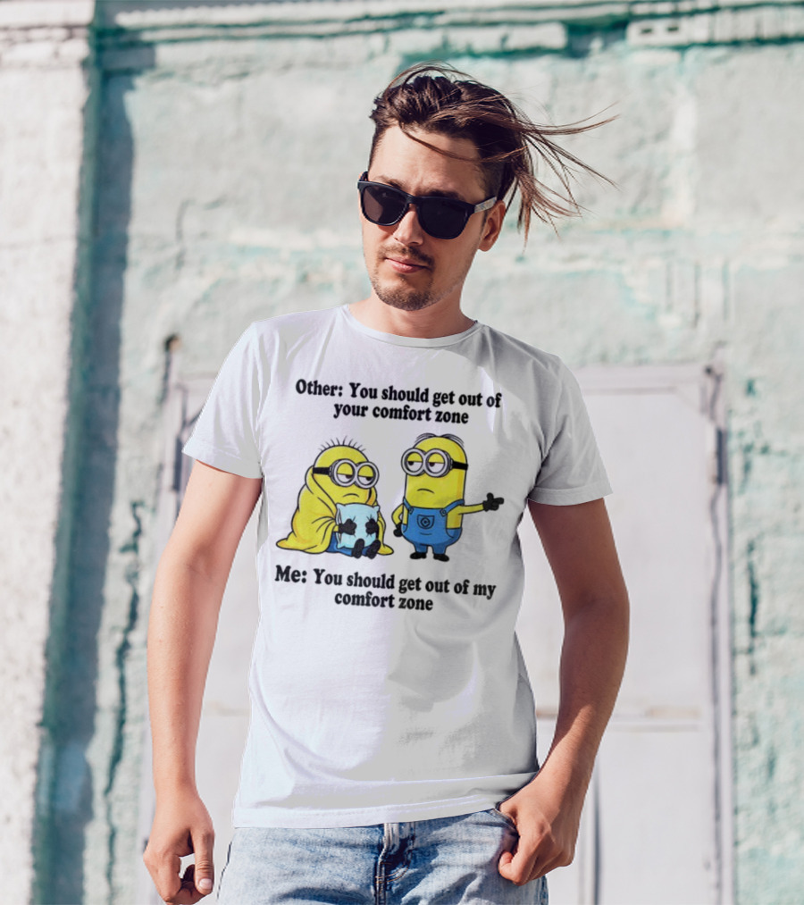 Minion Comfort Zone Quote With Blanket And Pajamas T-Shirt