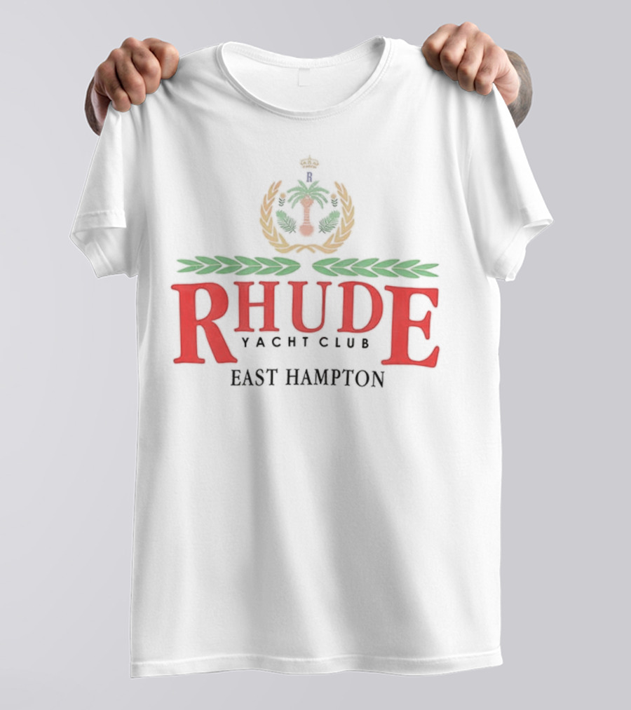 RHUDE Yacht Club East Hampton Emblem With Laurel And Anchor T-Shirt