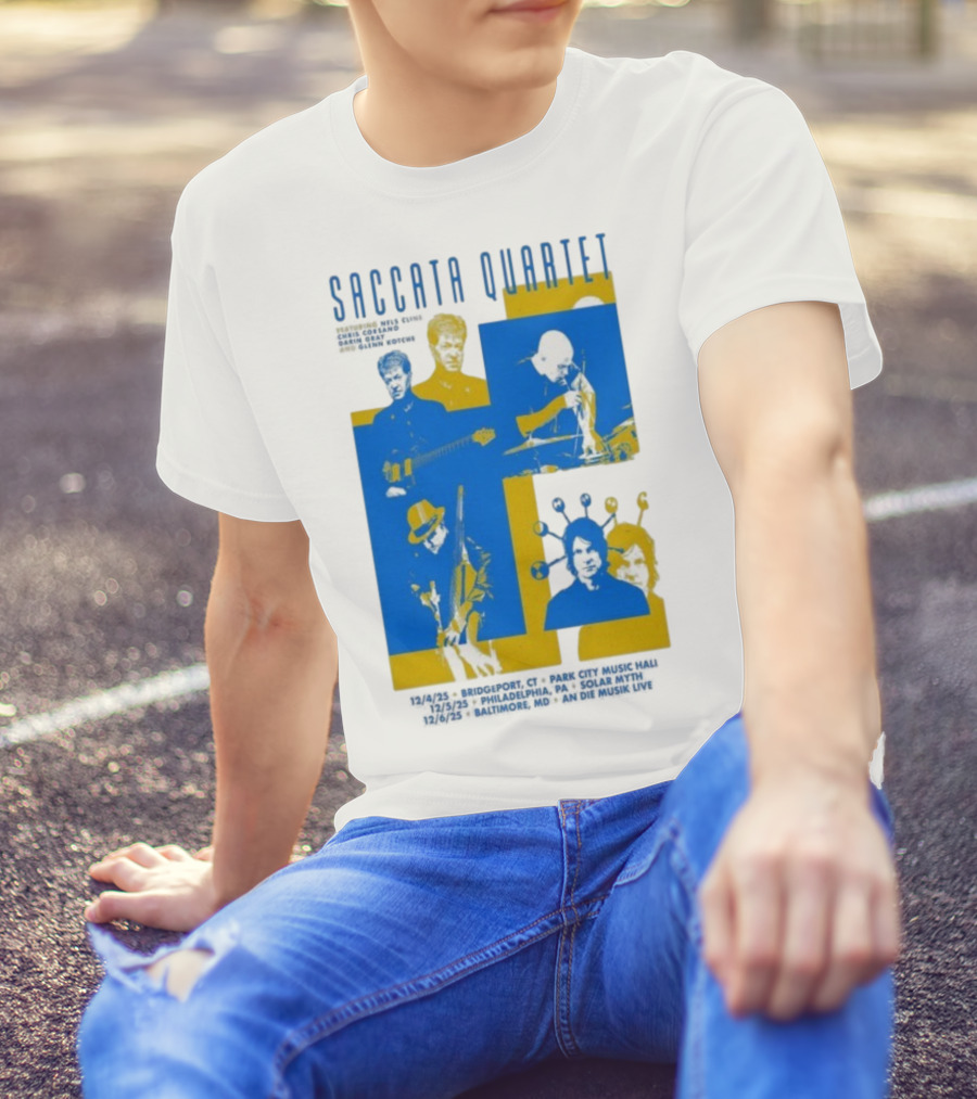 Saccata Quartet Tour December 2025 European Jazz Fusion Concert Dates T-Shirt