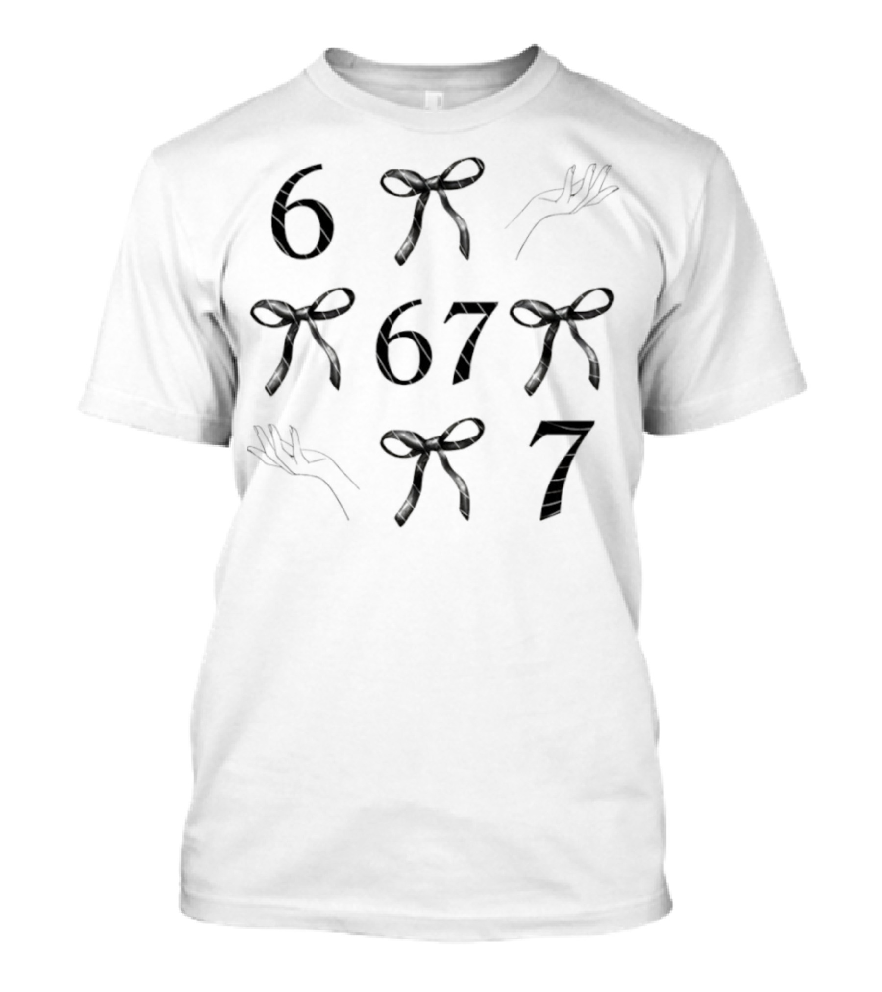 Six Seven 67 Bow Pattern Meme T-Shirt