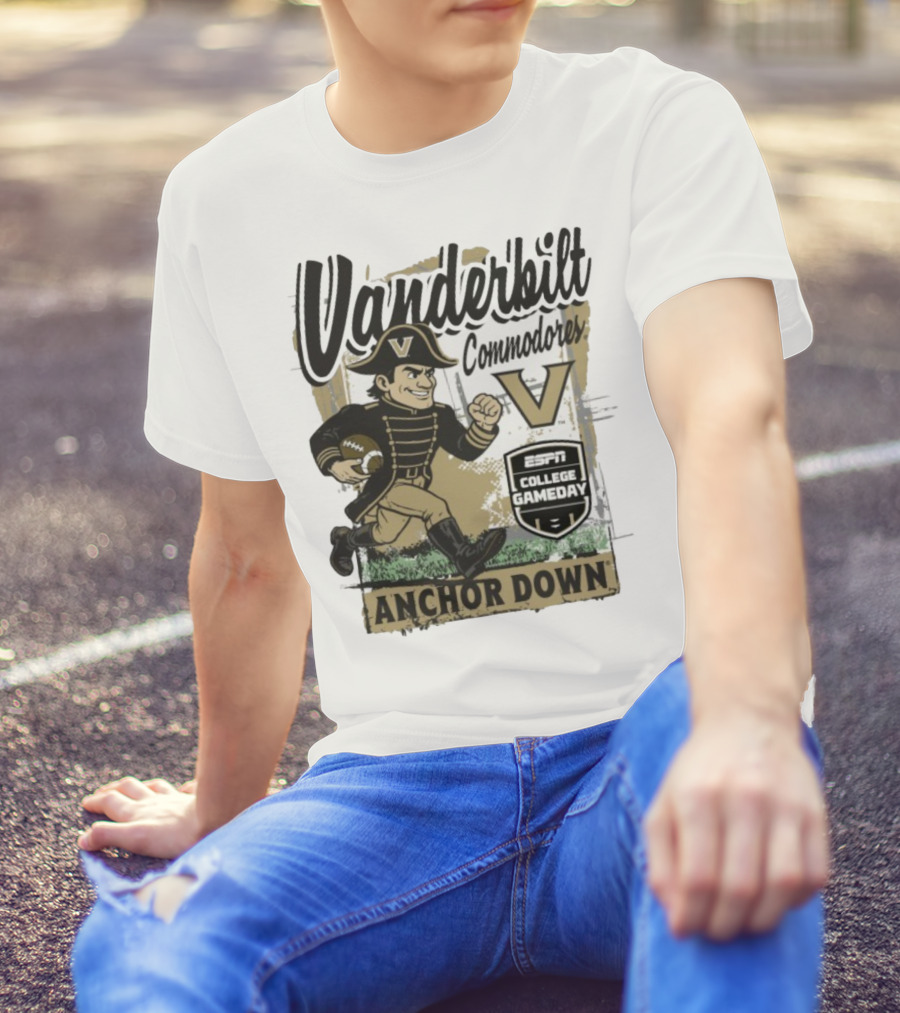 Vanderbilt Commodores Anchor Down ESPN College Gameday 2025 Mascot T-Shirt