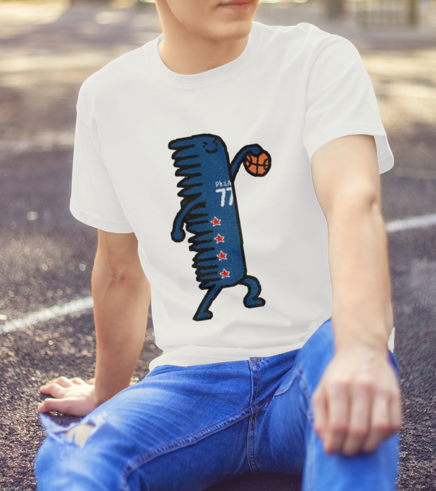 V.J. Edgecombe Phila 77 Philadelphia 76ers Basketball Character T-Shirt