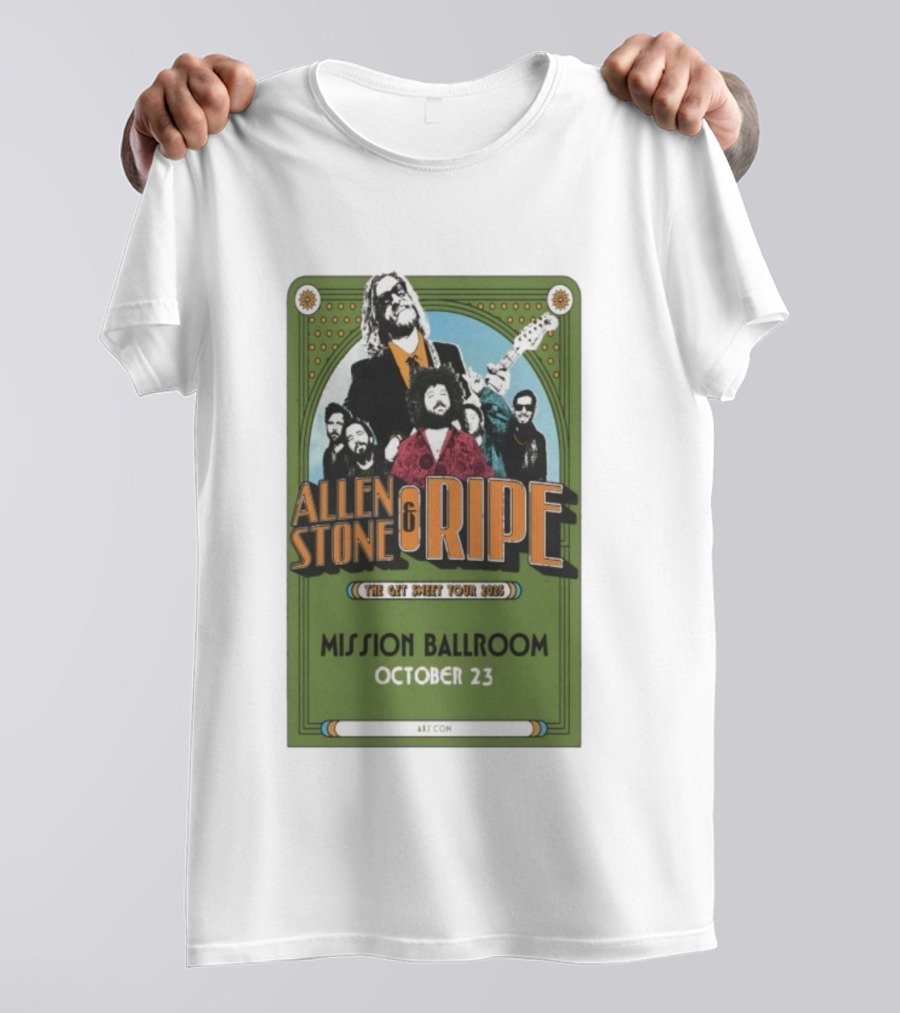 Allen Stone And Ripe Get Sweet Tour 2025 October 23 Mission Ballroom T-Shirt