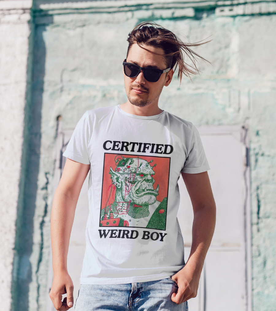 Certified Weirdboy Goblins Greenskins Orc Cyberpunk Art T-Shirt
