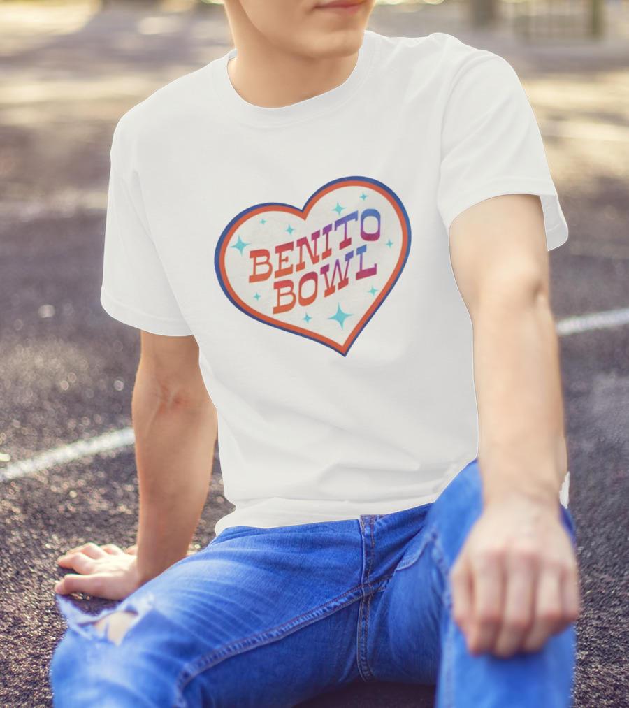 Benito Bowl Heart Design Football 2026 Super Bowl T-Shirt