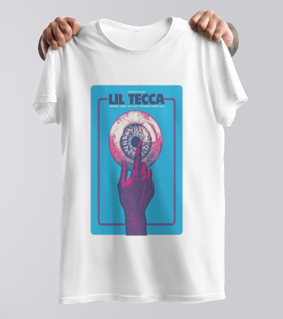 Lil Tecca Live At The Warfield Theatre San Francisco Oct 21 2025 Hand Eye Iconography T-Shirt