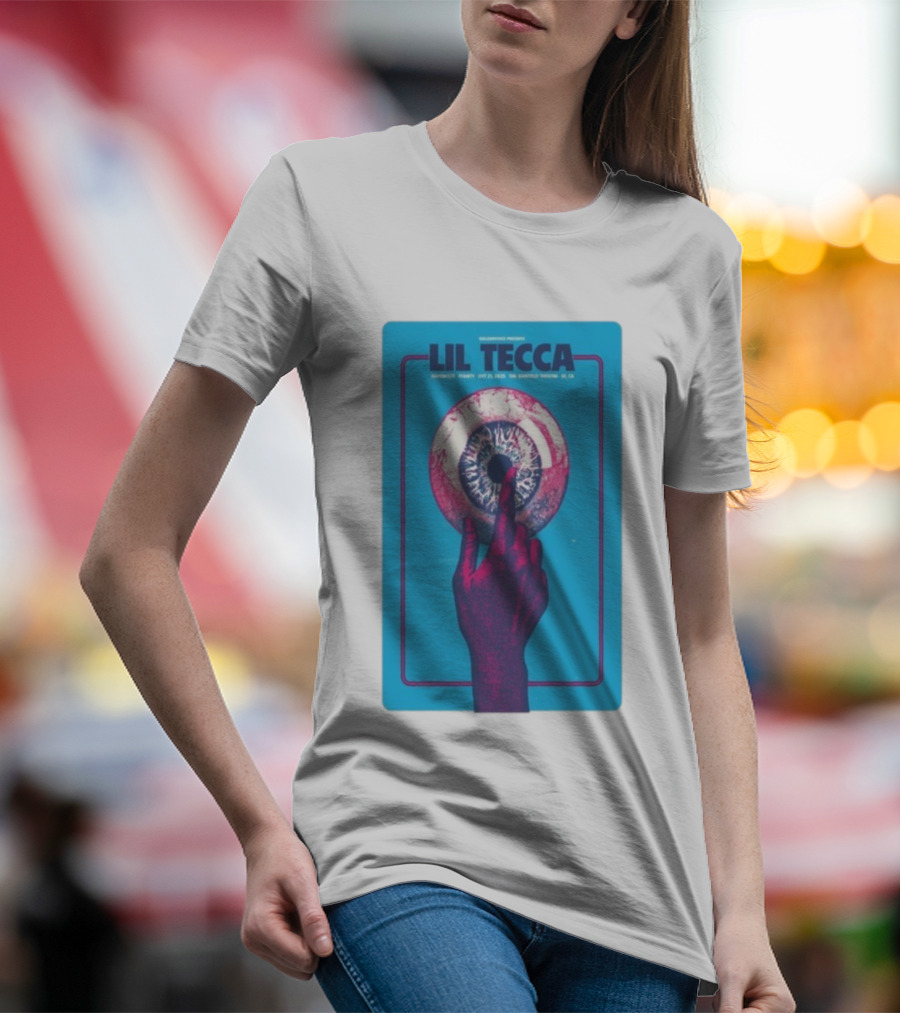 Lil Tecca Live At The Warfield Theatre San Francisco Oct 21 2025 Hand Eye Iconography T-Shirt