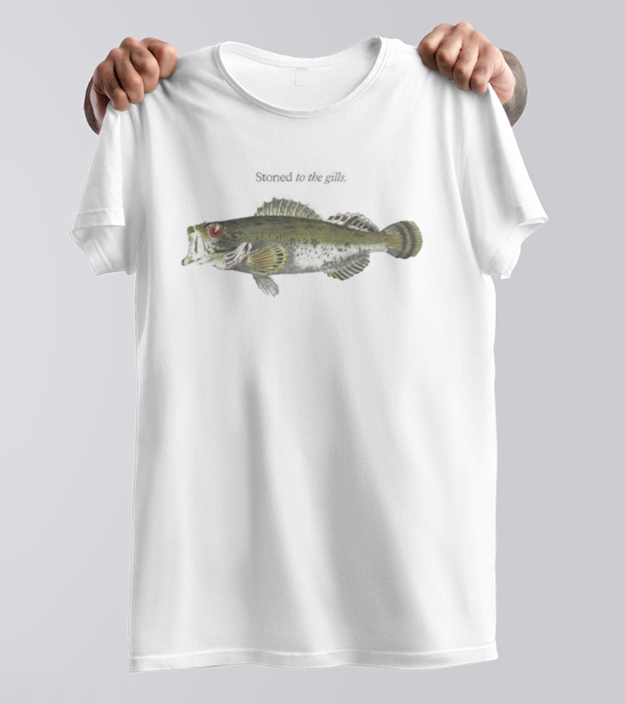 Stoned To The Gills Fish With Red Eye And Distinctive Pattern T-Shirt