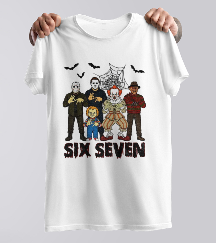 Six Seven Halloween Movie Villains Spooky Season T-Shirt