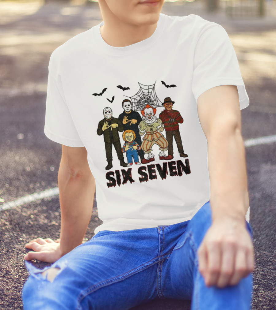 Six Seven Halloween Movie Villains Spooky Season T-Shirt