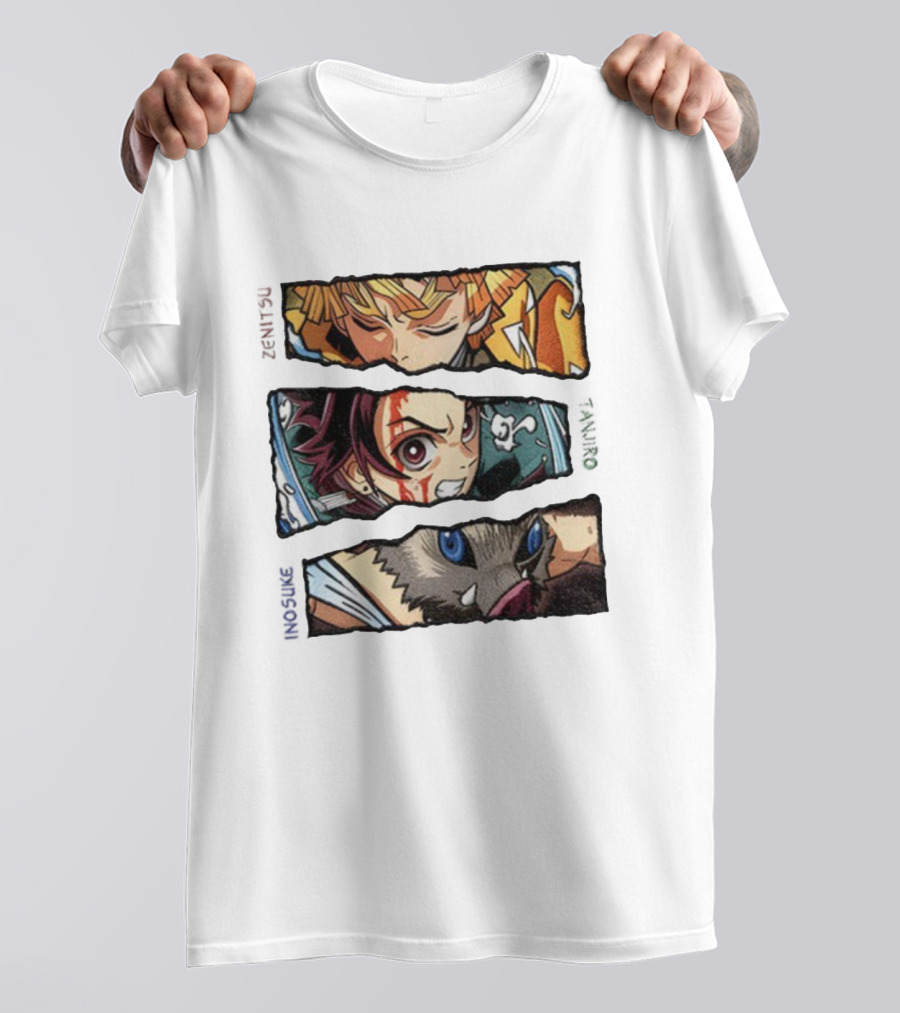 Demon Slayer Anime 2025 Tanjiro Zenitsu Inosuke Characters T-Shirt