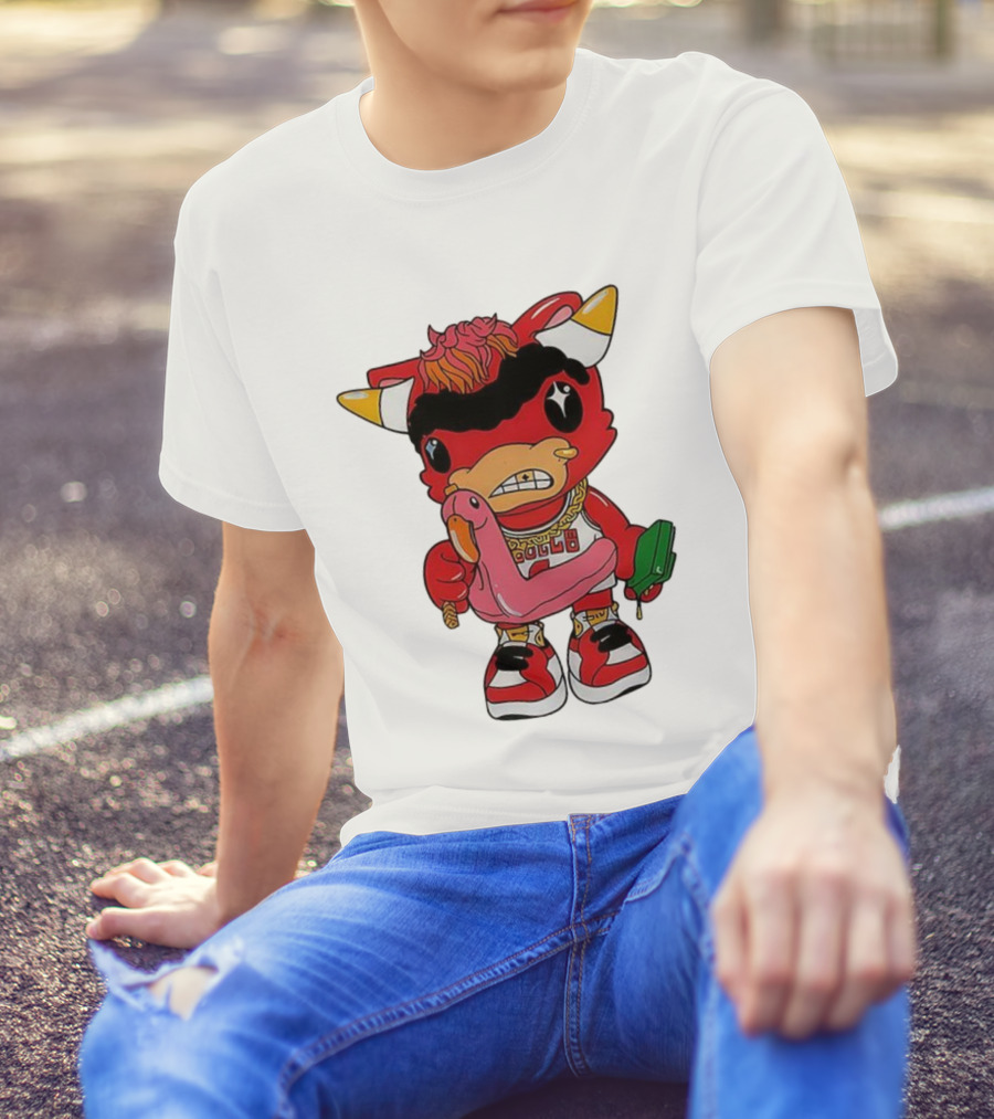 Benny The Bull Lil Benny 2025 Mascot Graphic Bulls Basketball Cartoon T-Shirt