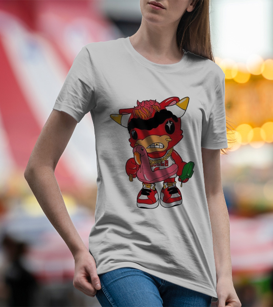 Benny The Bull Lil Benny 2025 Mascot Graphic Bulls Basketball Cartoon T-Shirt
