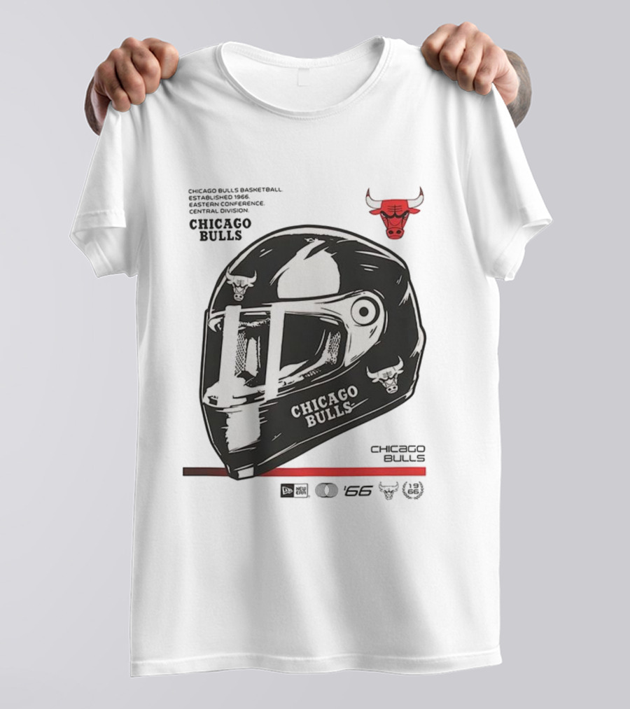 Chicago Bulls Basketball Est 1966 Eastern Conference Central Division Helmet T-Shirt