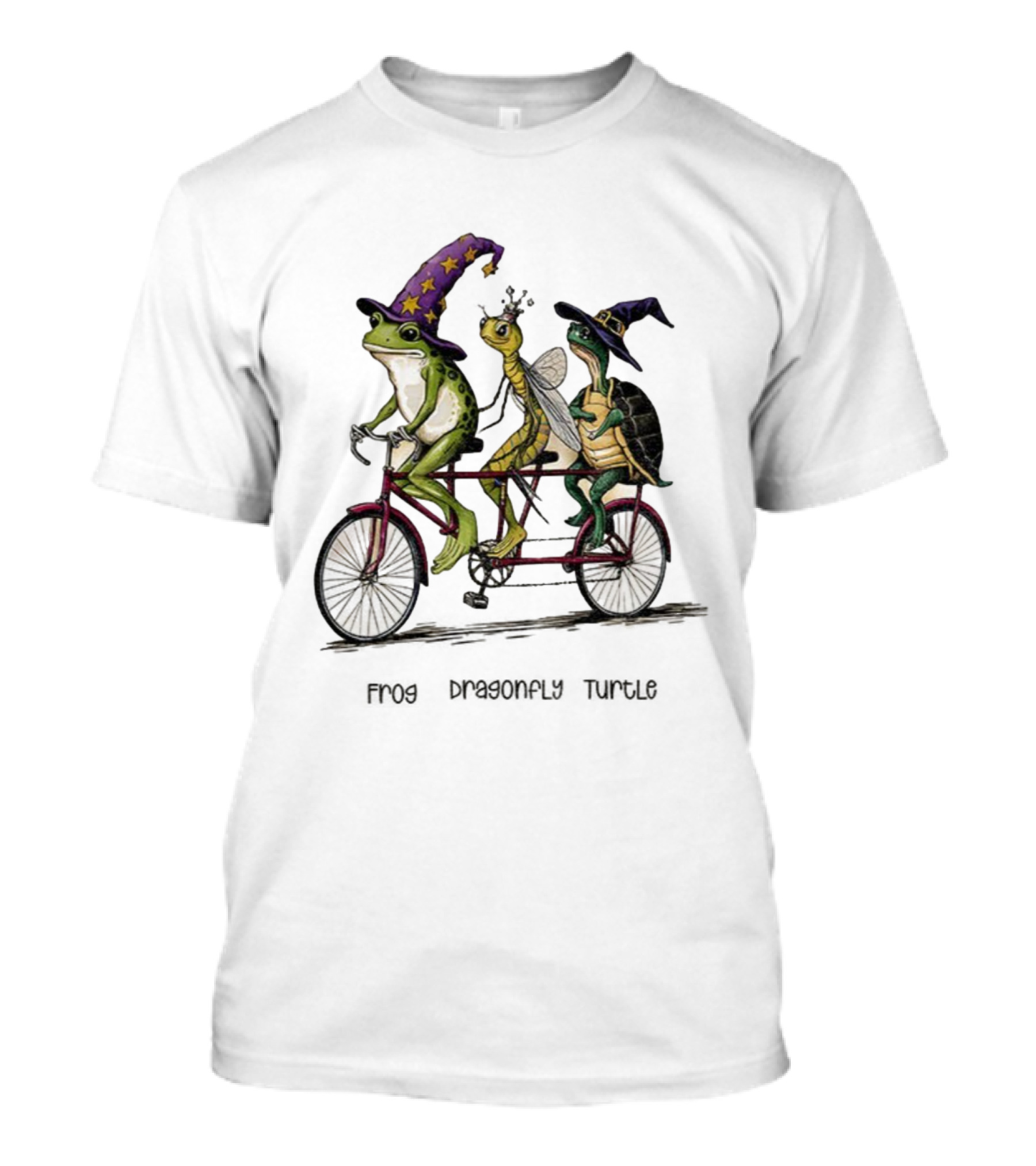 Witch Frog Dragonfly Turtle Halloween FDT Anti Trump Riding Bicycle T-Shirt