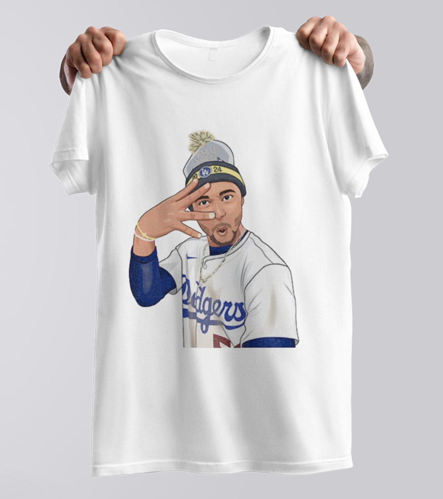 Mookie Betts Los Angeles Dodgers Pom-Pom Beanie Baseball 2024 T-Shirt