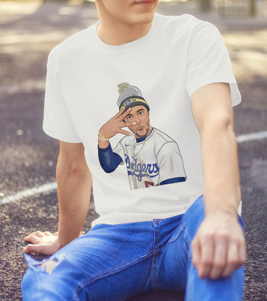 Mookie Betts Los Angeles Dodgers Pom-Pom Beanie Baseball 2024 T-Shirt