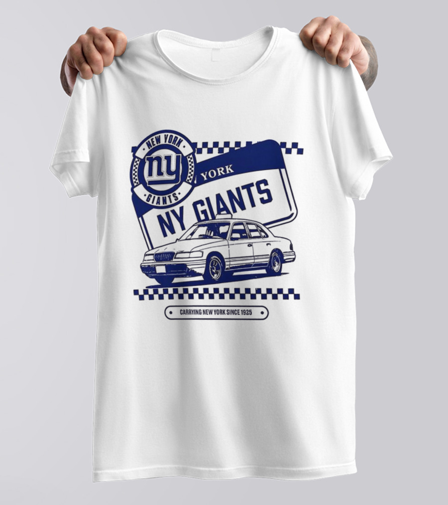 New York Giants NFL Carrying New York Since 1925 Taxi Vintage License Plate T-Shirt