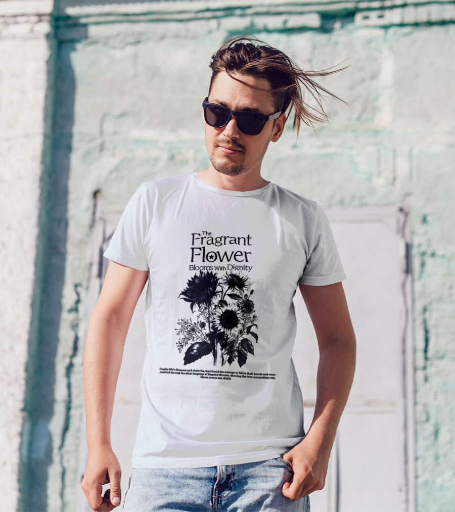 The Fragrant Flower Blooms With Dignity Sunflower Botanical Illustration T-Shirt
