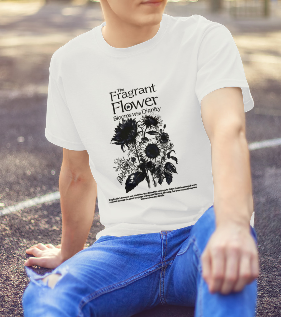 The Fragrant Flower Blooms With Dignity Sunflower Botanical Illustration T-Shirt
