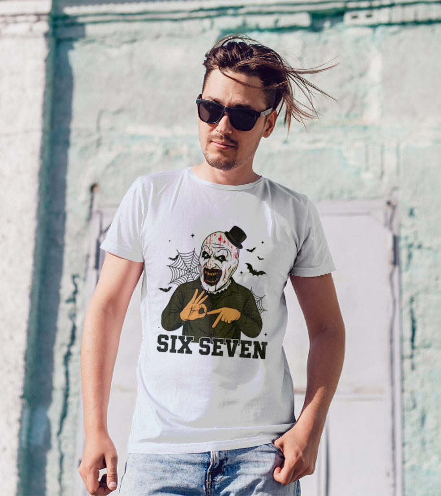 Terrifier Bundle Funny Halloween Six Seven Creepy Clown Costume T-Shirt