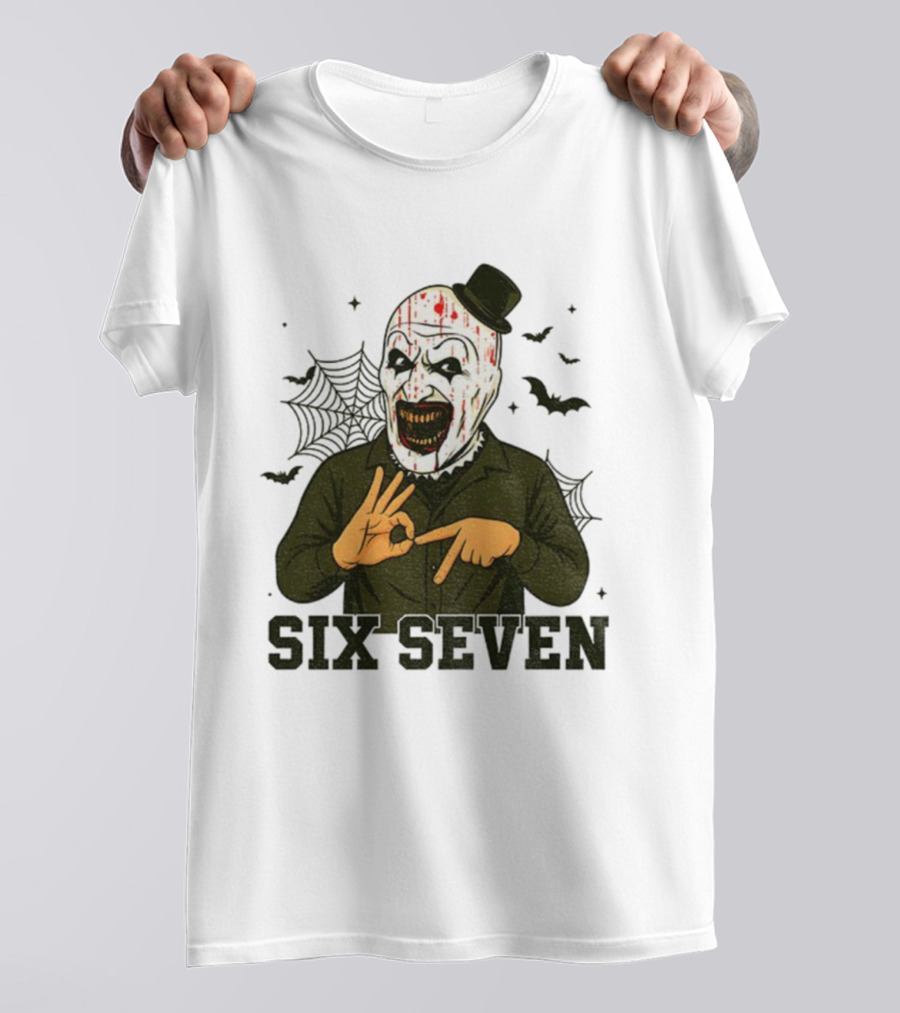 Terrifier Bundle Funny Halloween Six Seven Creepy Clown Costume T-Shirt