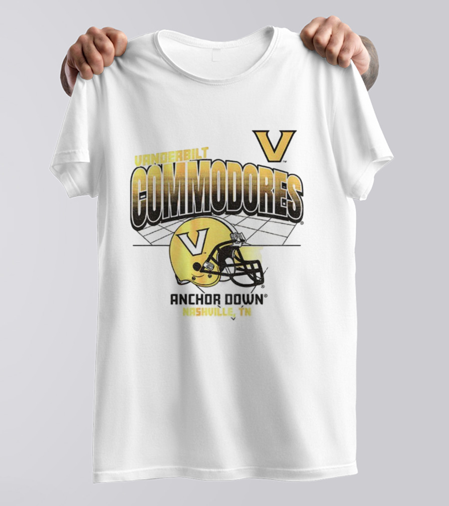 Vanderbilt Commodores Football Helmet Anchor Down Nashville TN T-Shirt