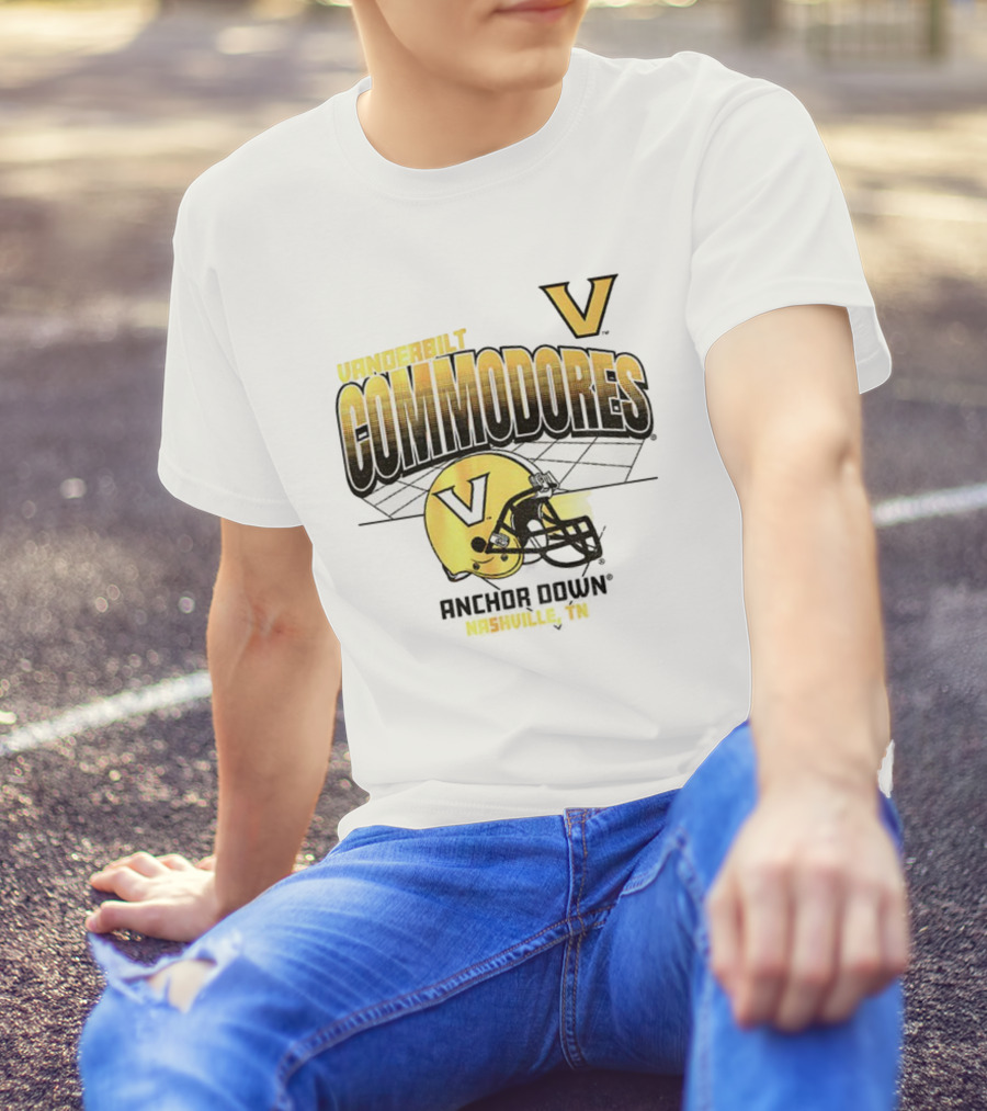 Vanderbilt Commodores Football Helmet Anchor Down Nashville TN T-Shirt
