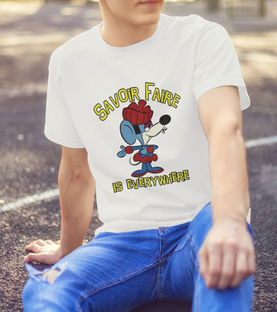 Savoir Faire Is Everywhere Cartoon Mouse In Red Outfit T-Shirt